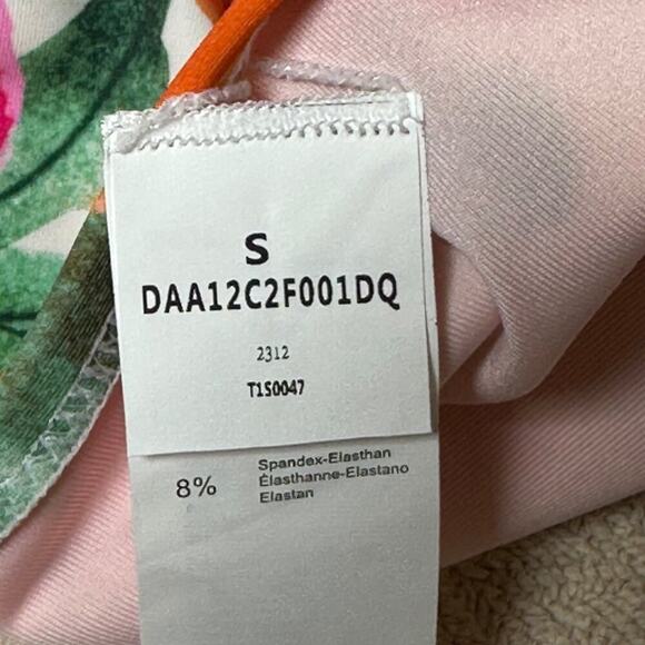 Cupshe Women’s 2PC Bikini Swimsuit Small Orange Top Floral Bottoms Swimwear - Picture 5 of 8